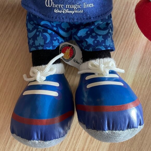 Vintage Mickey Mouse Bean Bag Plush Where Magic Lives Holding Souvenir Cap - Picture 6 of 11